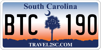 SC license plate BTC190