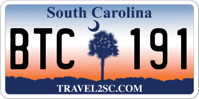 SC license plate BTC191