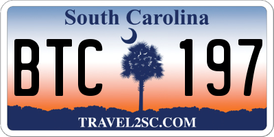SC license plate BTC197