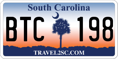 SC license plate BTC198