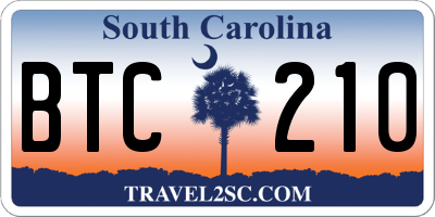SC license plate BTC210