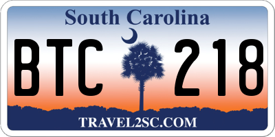 SC license plate BTC218