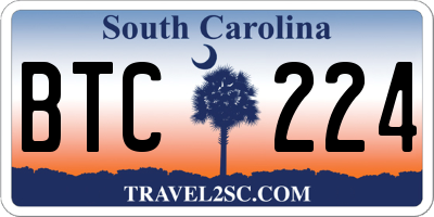 SC license plate BTC224