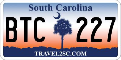 SC license plate BTC227