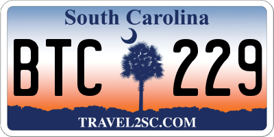 SC license plate BTC229