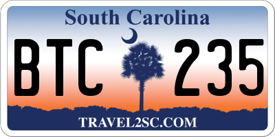SC license plate BTC235