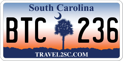 SC license plate BTC236