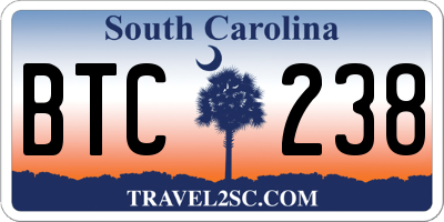 SC license plate BTC238