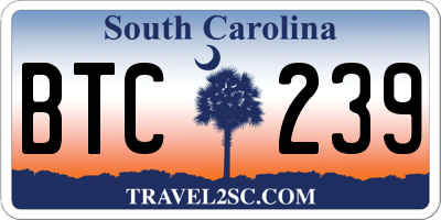 SC license plate BTC239