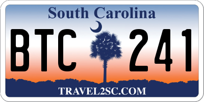 SC license plate BTC241