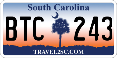SC license plate BTC243