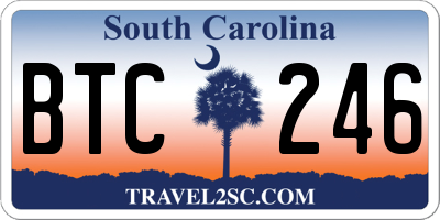 SC license plate BTC246