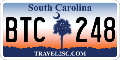 SC license plate BTC248