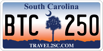 SC license plate BTC250