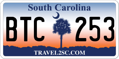 SC license plate BTC253