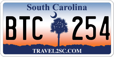 SC license plate BTC254