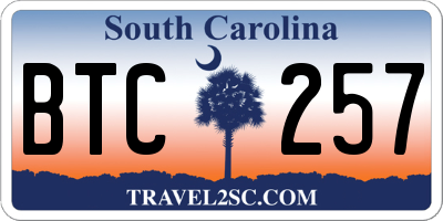 SC license plate BTC257