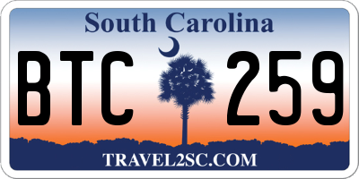 SC license plate BTC259
