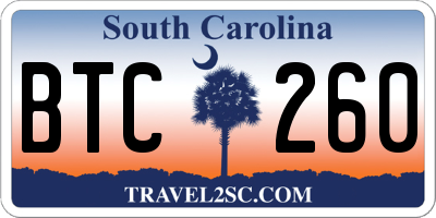 SC license plate BTC260