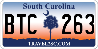 SC license plate BTC263