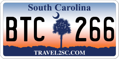 SC license plate BTC266