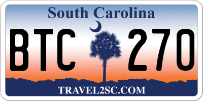 SC license plate BTC270