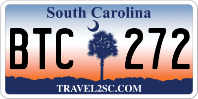 SC license plate BTC272