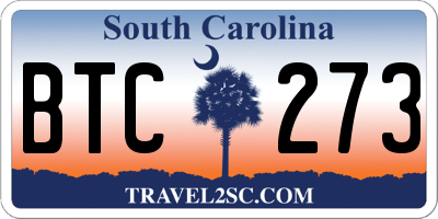 SC license plate BTC273