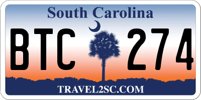 SC license plate BTC274