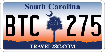 SC license plate BTC275