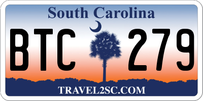 SC license plate BTC279