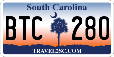SC license plate BTC280