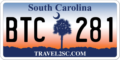 SC license plate BTC281