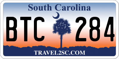 SC license plate BTC284
