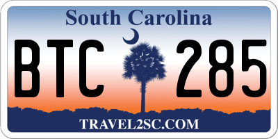 SC license plate BTC285