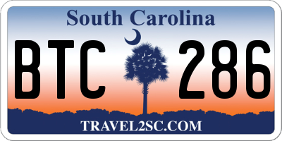 SC license plate BTC286