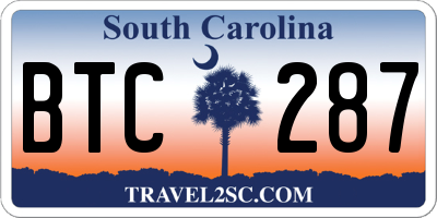 SC license plate BTC287