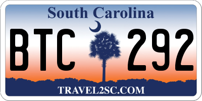 SC license plate BTC292