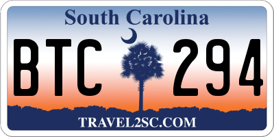 SC license plate BTC294