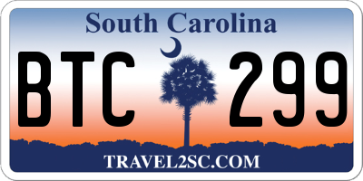 SC license plate BTC299