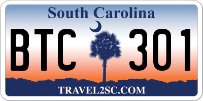 SC license plate BTC301