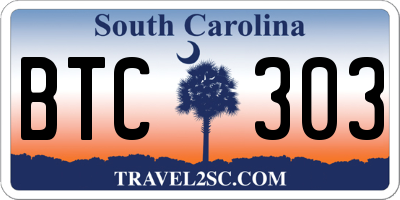 SC license plate BTC303