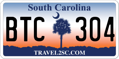 SC license plate BTC304