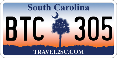 SC license plate BTC305
