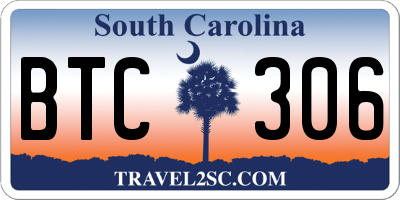 SC license plate BTC306