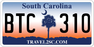 SC license plate BTC310