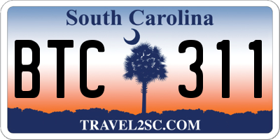 SC license plate BTC311