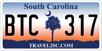 SC license plate BTC317