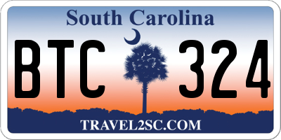 SC license plate BTC324
