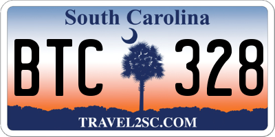 SC license plate BTC328